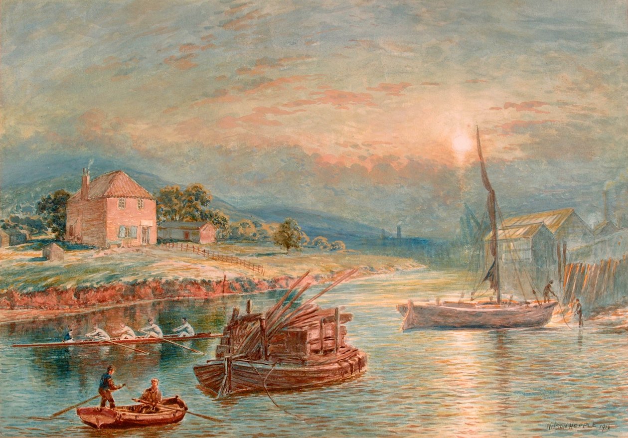 Kings Meadow Island ja Boats on the Tyne tekijältä Wilson Hepple