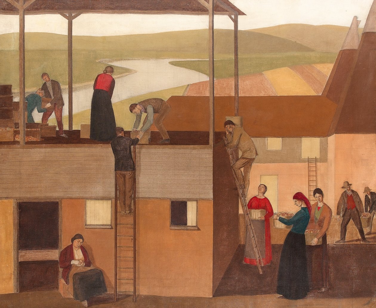 Design for Wall Decoration, n.1918 (öljy kankaalle) tekijältä Winifred Knights