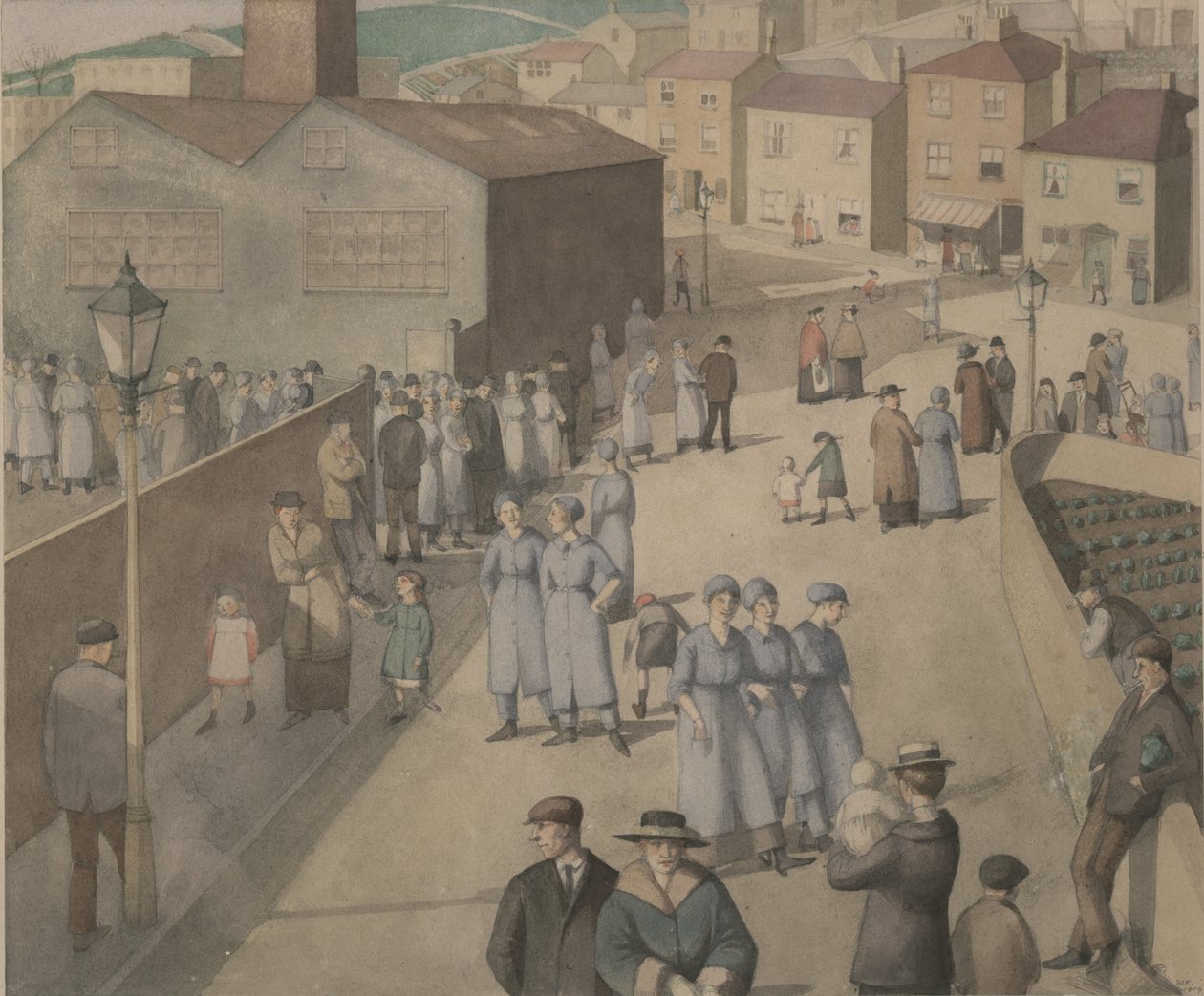 Poistuminen sotatarviketehtaista tekijältä Winifred Knights