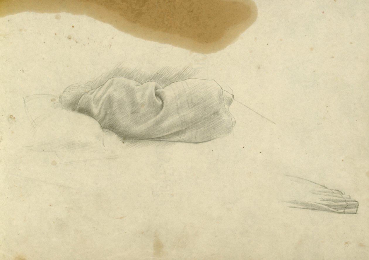 Tutkimus nukkuvalle naiselle Santissima Trinitalle, n. 1924-30 (kynä paperille) tekijältä Winifred Knights