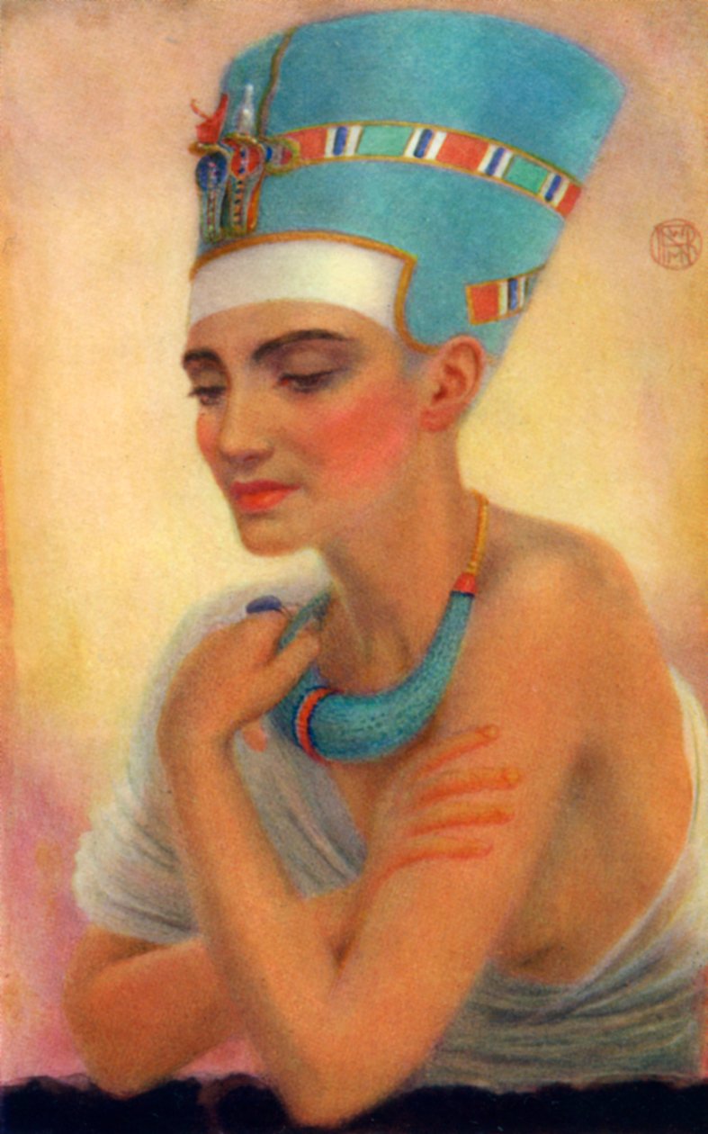Nefertiti, muinaisen Egyptin 18. dynastian kuningatar, 1300-luvulla eKr. 1926. tekijältä Winifred Mabel Brunton