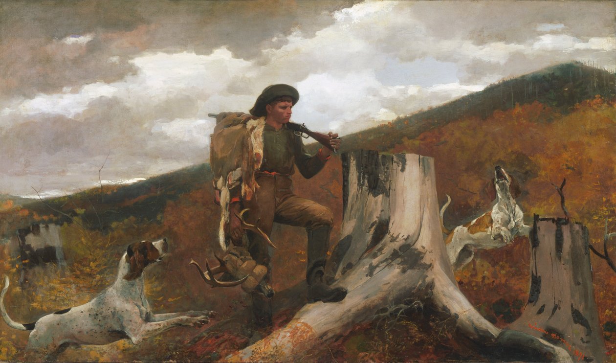 Metsästäjä ja koirat tekijältä Winslow Homer