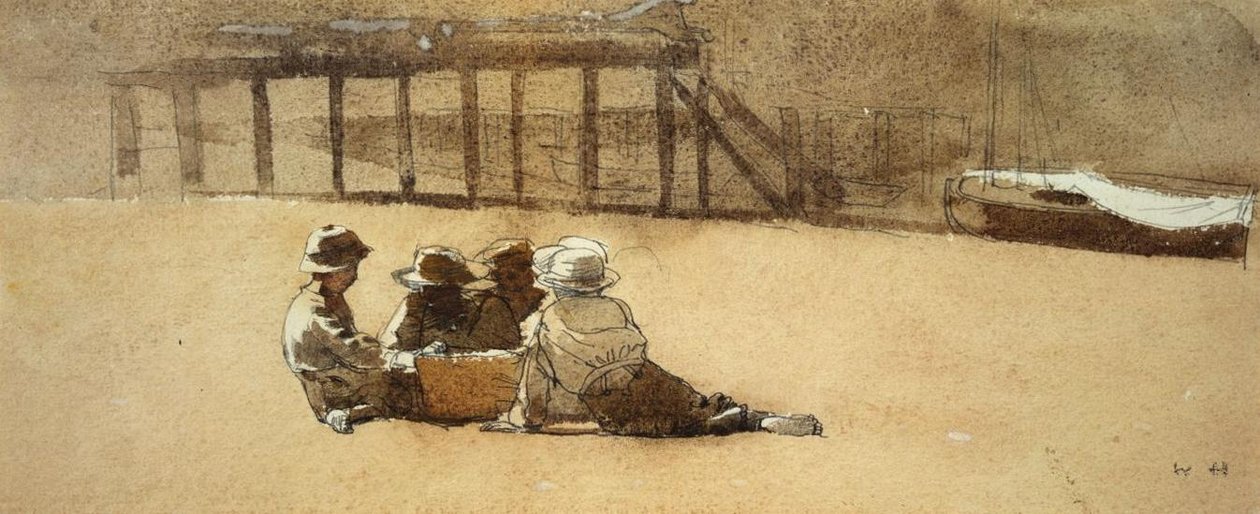 Neljä poikaa rannalla tekijältä Winslow Homer