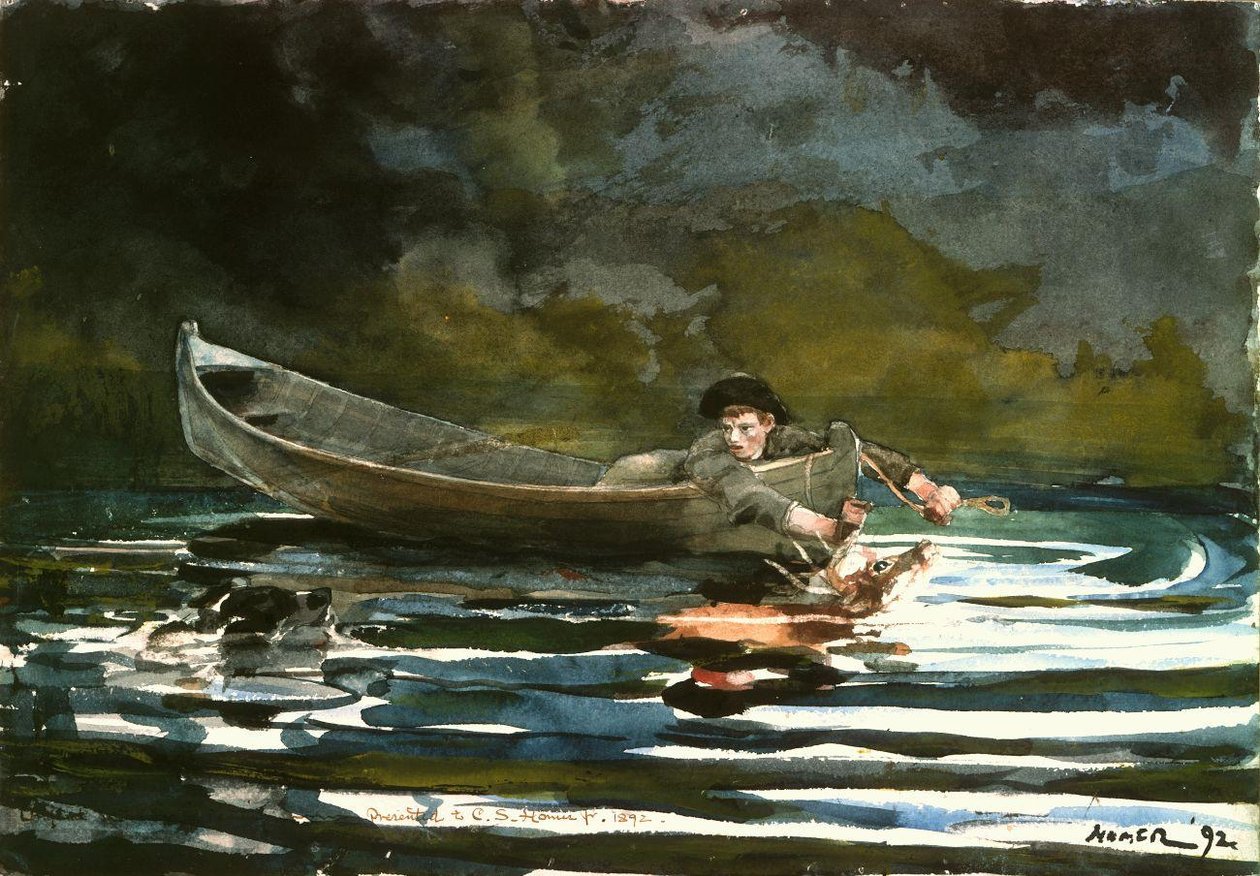 Koira ja metsästäjä tekijältä Winslow Homer
