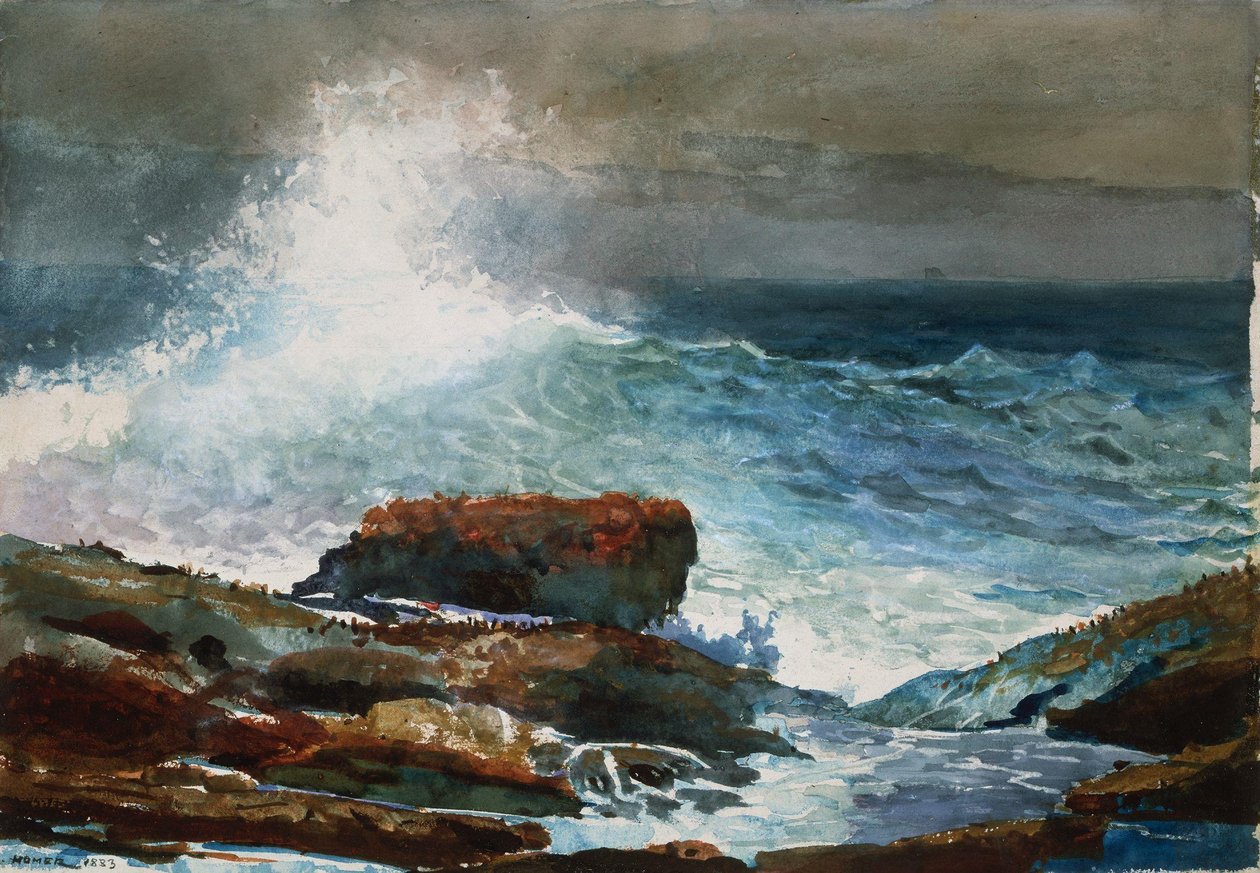 Saapuva vuorovesi, Scarborough, Maine tekijältä Winslow Homer