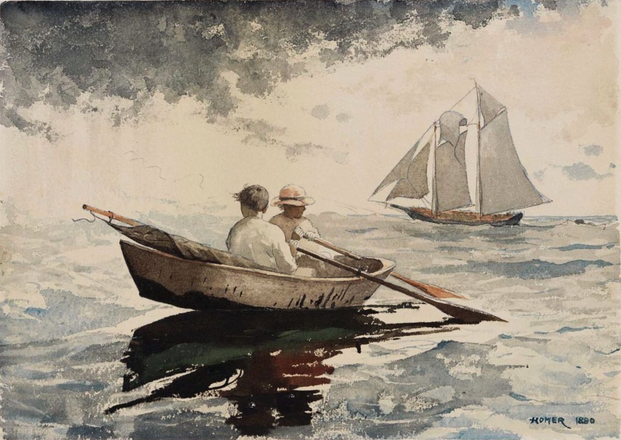 Kaksi poikaa soutamassa, Gloucester tekijältä Winslow Homer