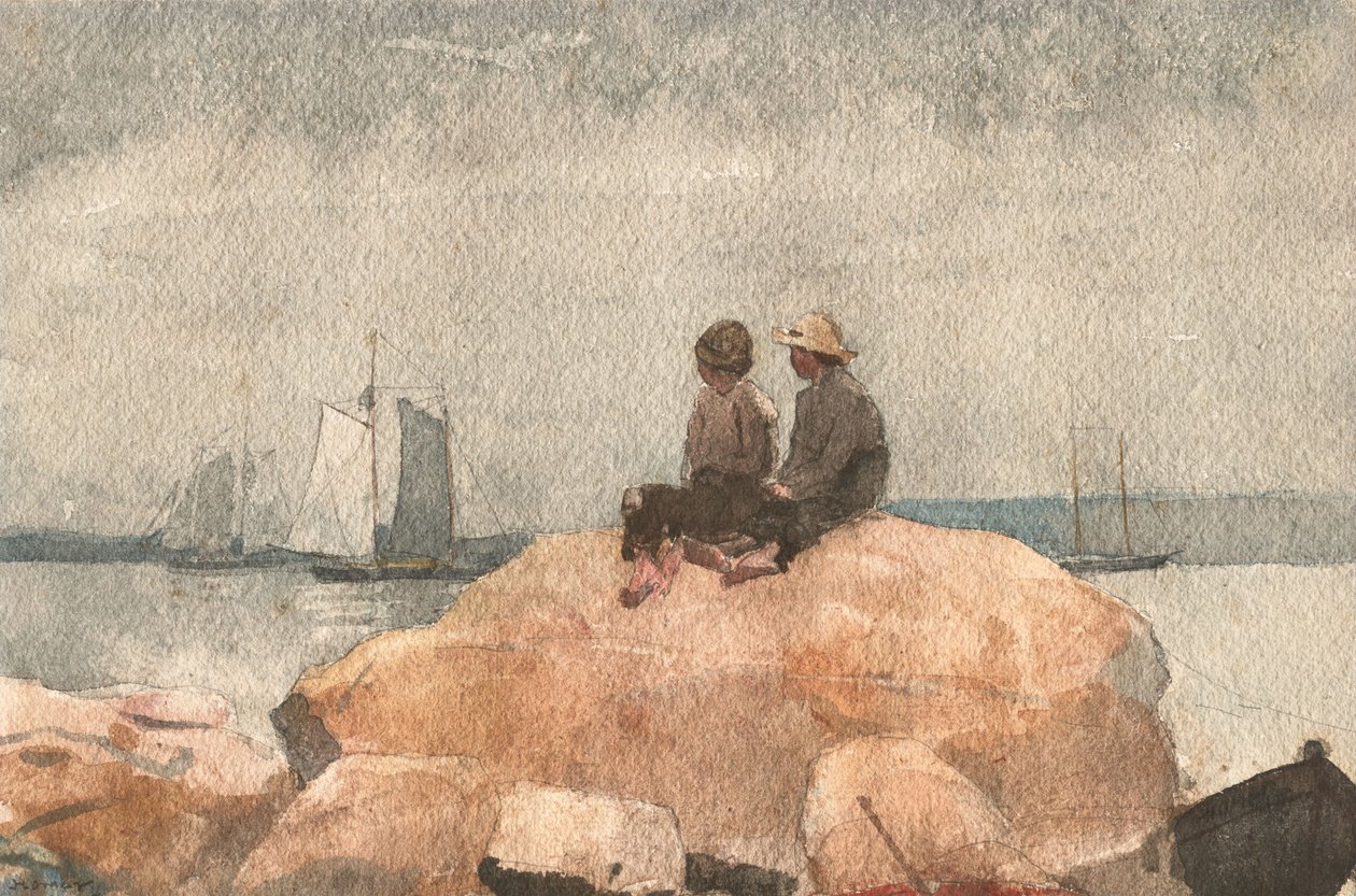 Kaksi poikaa katsomassa kuunareita tekijältä Winslow Homer