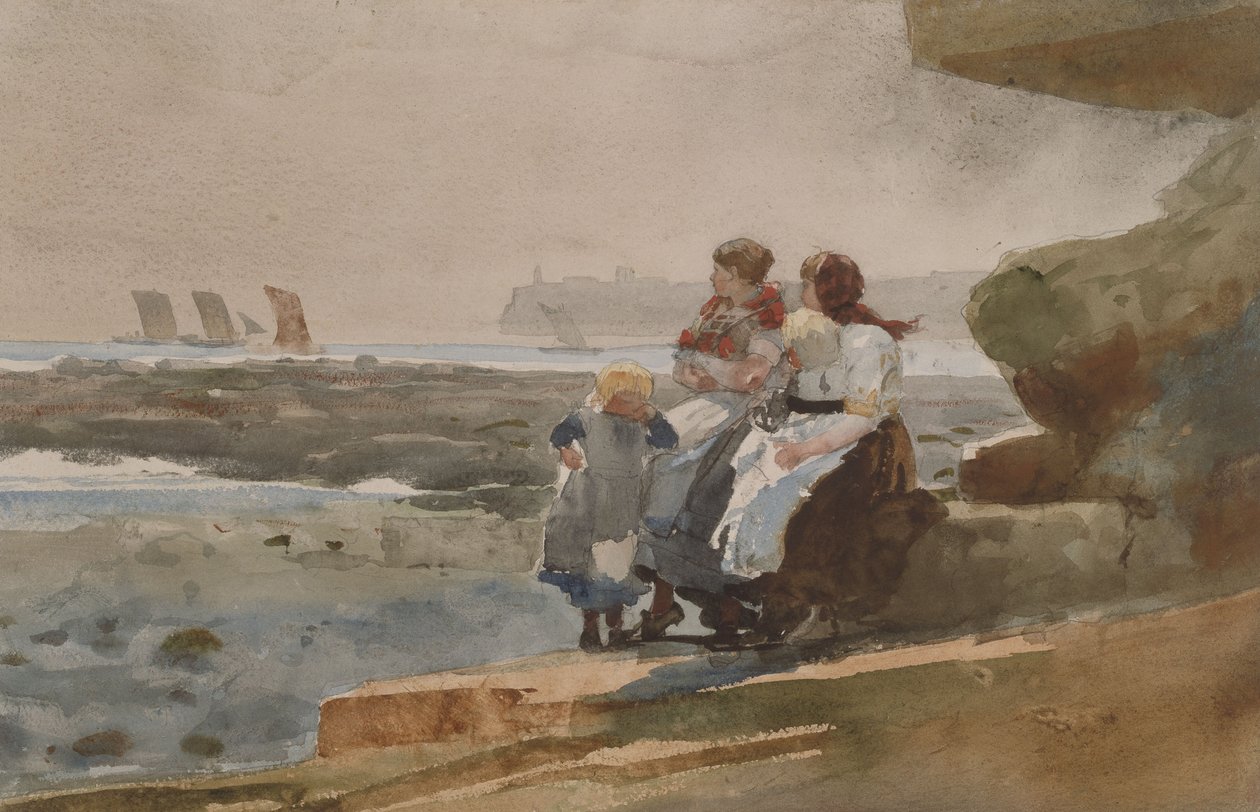 Cliffin alla, Cullercoats tekijältä Winslow Homer