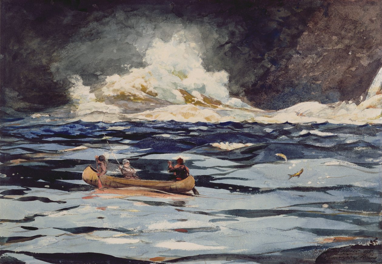 Under the Falls, Grand Discharge, 1895 (wc paperilla) tekijältä Winslow Homer