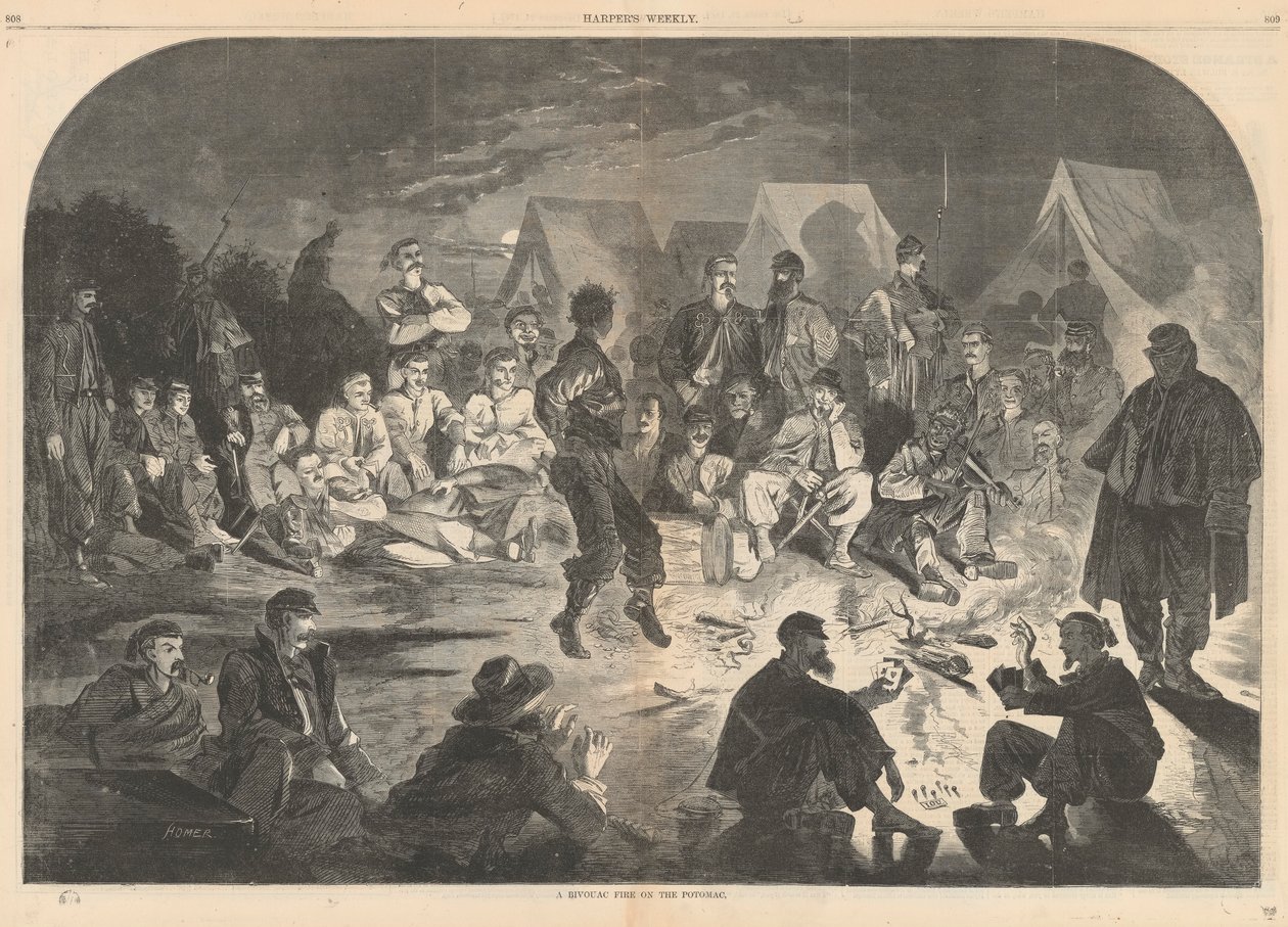 Bivouac-tuli Potomacilla; Harperilta tekijältä Winslow Homer