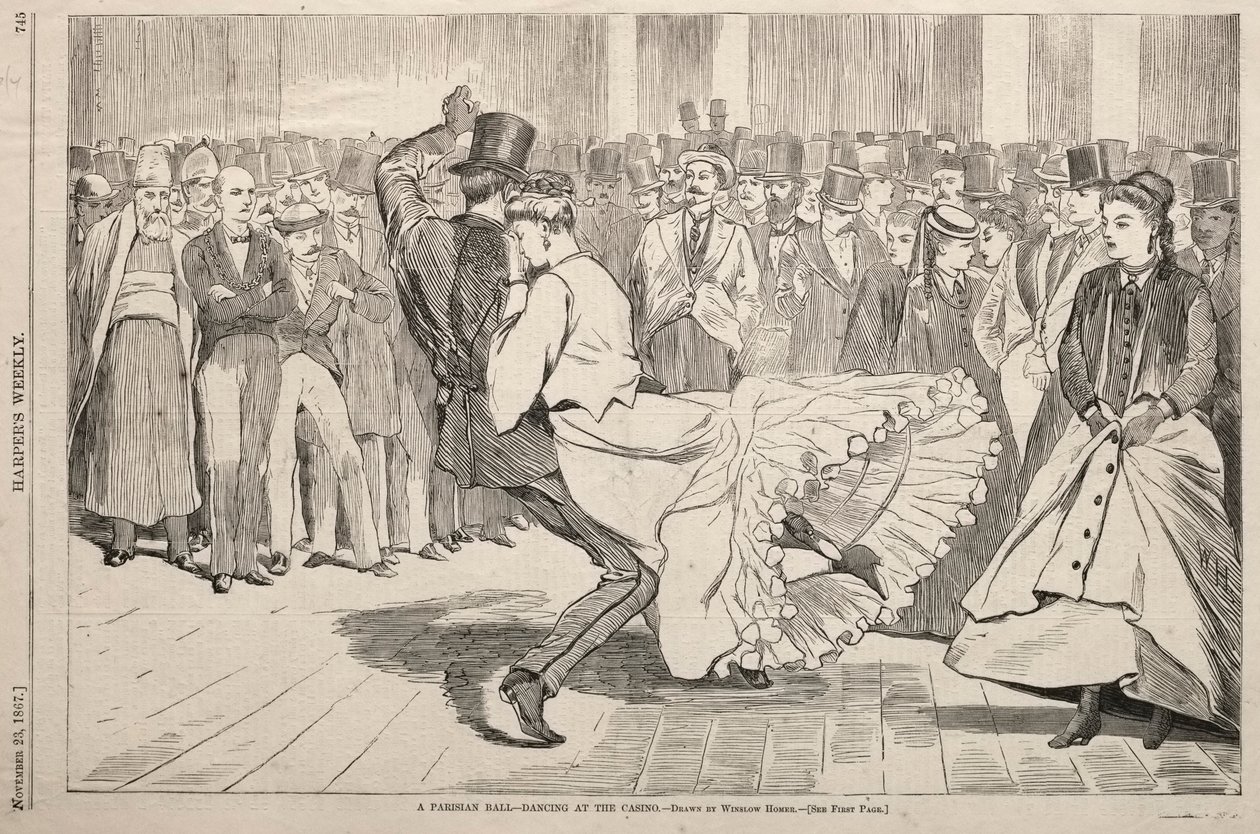 Parisian Ball - Tanssii kasinolla, 1867. tekijältä Winslow Homer