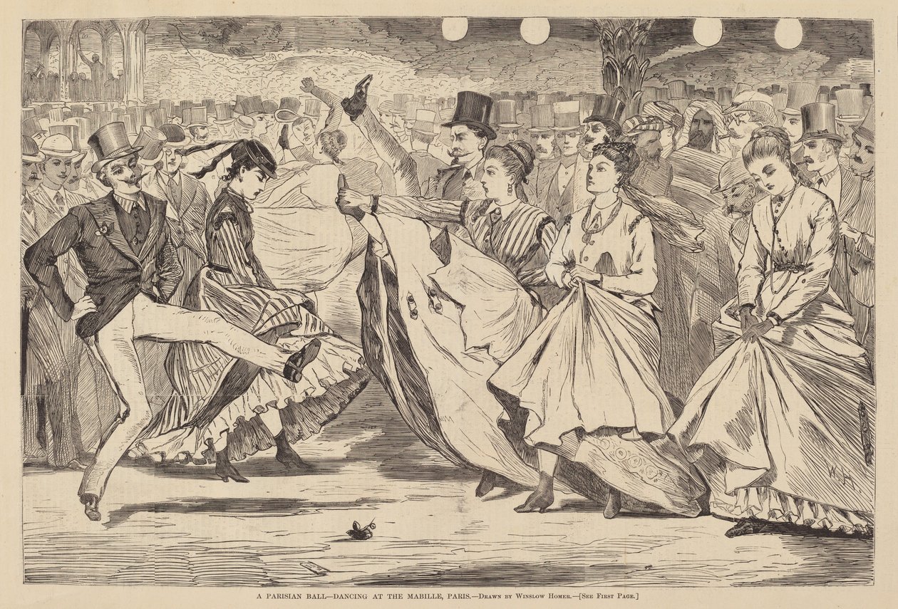 Parisian Ball - Dancing at the Mabille, Paris, julkaistu 1867. tekijältä Winslow Homer