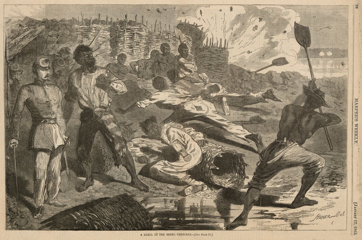 Shell in the Rebel Trenches, Harperilta tekijältä Winslow Homer