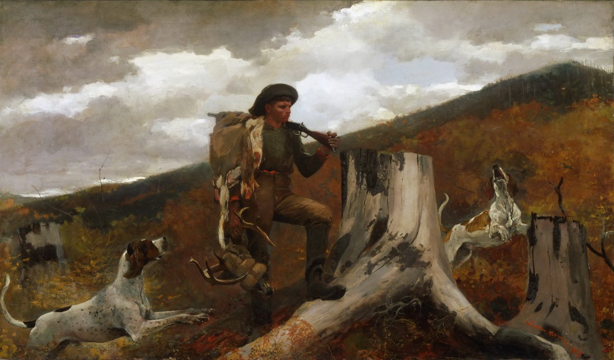 Metsästäjä ja koirat tekijältä Winslow Homer