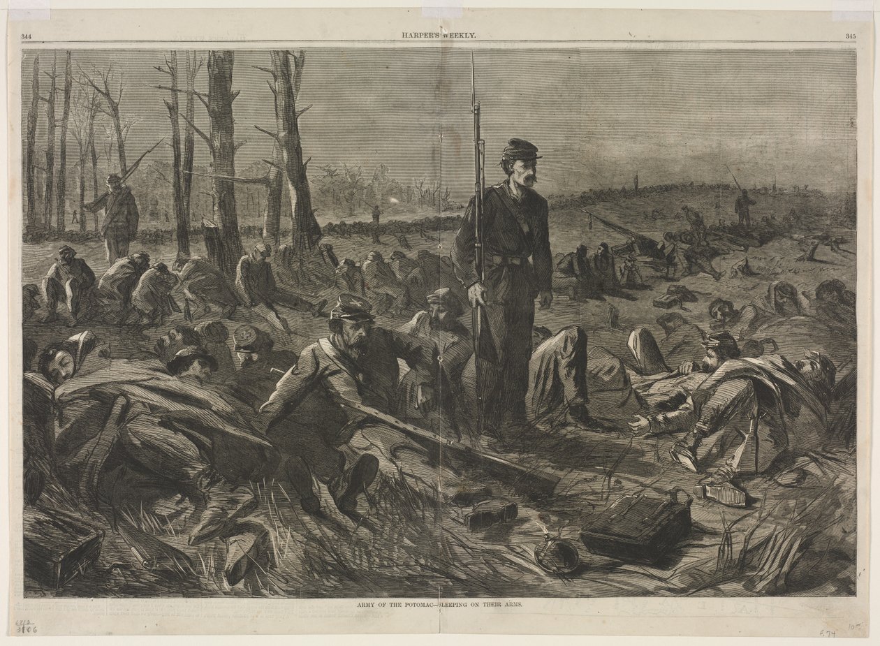 Army of the Potomac - Sleeping of The Arms, 1864. tekijältä Winslow Homer