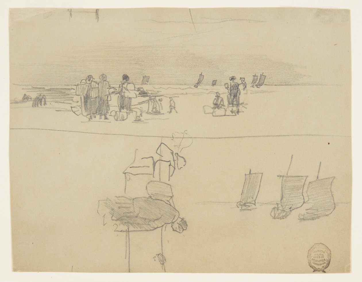 Rantakuvaus, jossa naiset kantavat koreja, cullercoats, Englanti tekijältä Winslow Homer