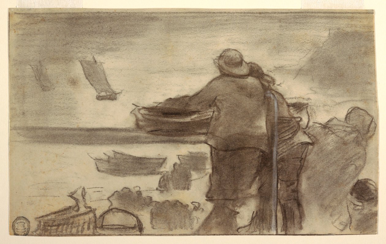 Ranta veneiden ja ihmisten kanssa, Cullercoats, Englanti tekijältä Winslow Homer