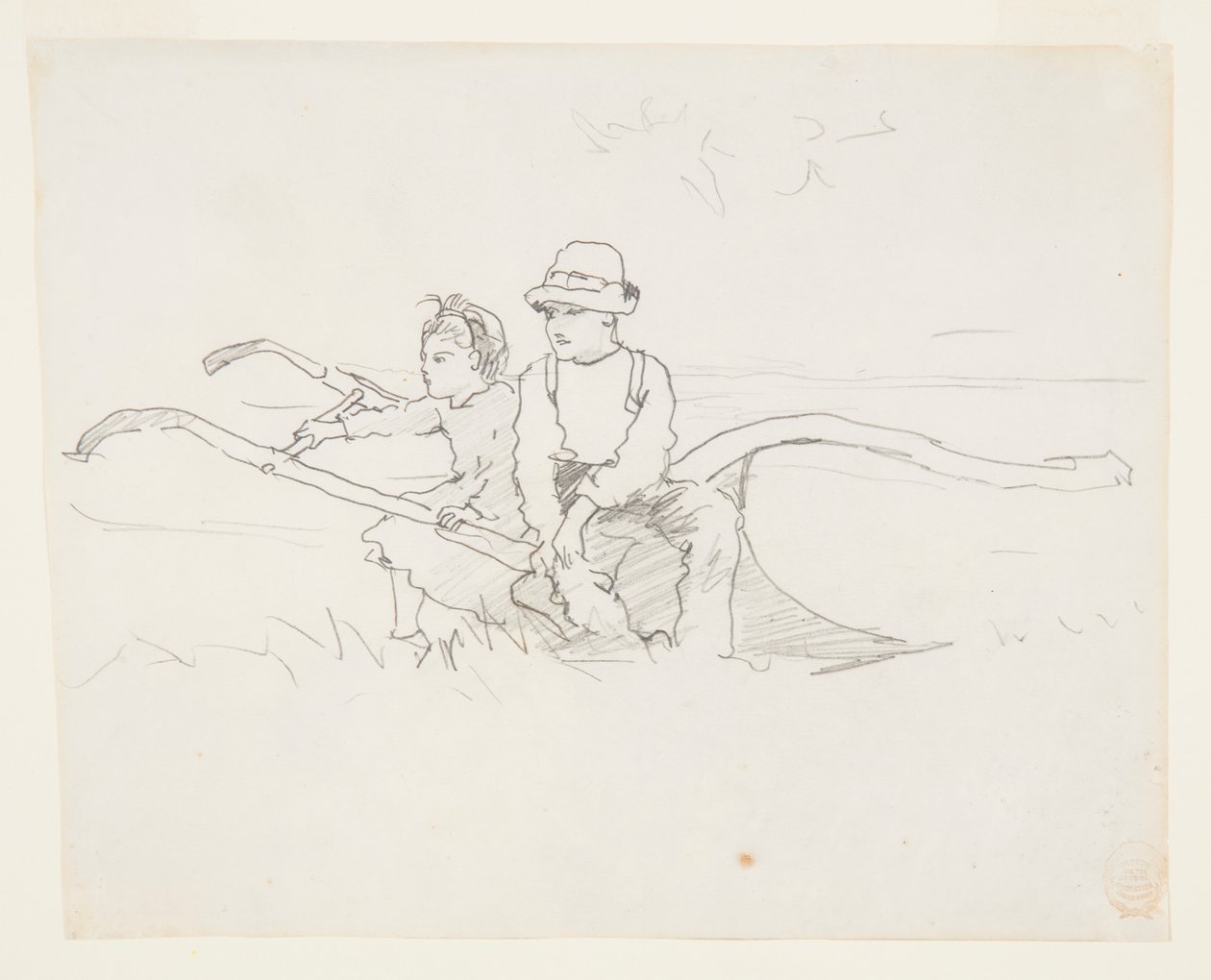 Poika ja tyttö auralla tekijältä Winslow Homer