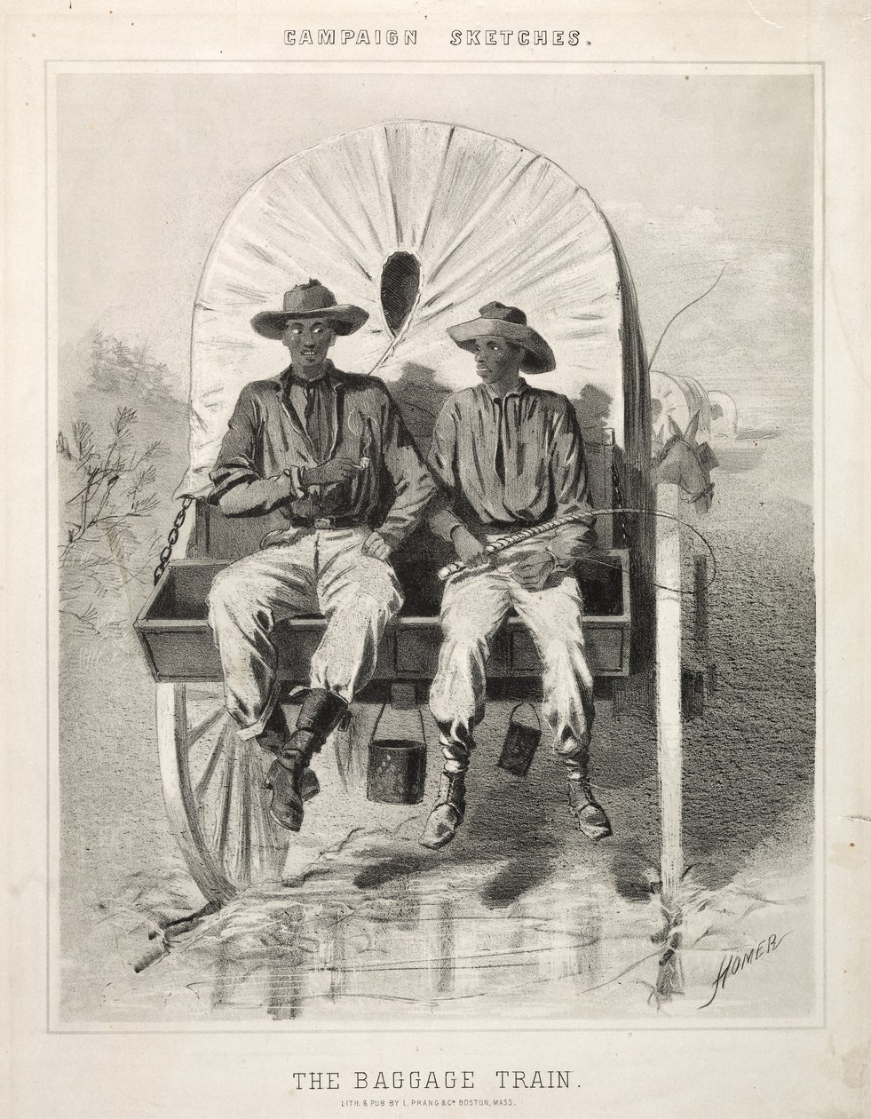 Kampanjan luonnokset: Matkatavarajuna, 1863. tekijältä Winslow Homer