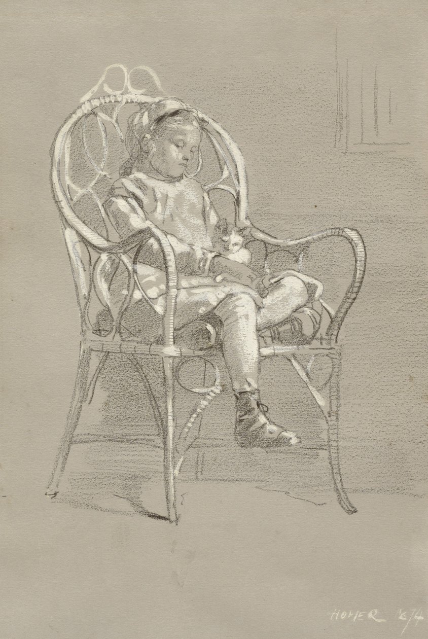 Lapsi istuu korituolissa, 1874 tekijältä Winslow Homer