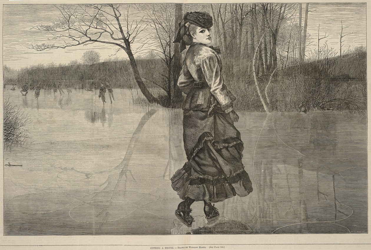 Cutting a Figure, alkaen Every Saturday, 4. helmikuuta 1871 tekijältä Winslow Homer