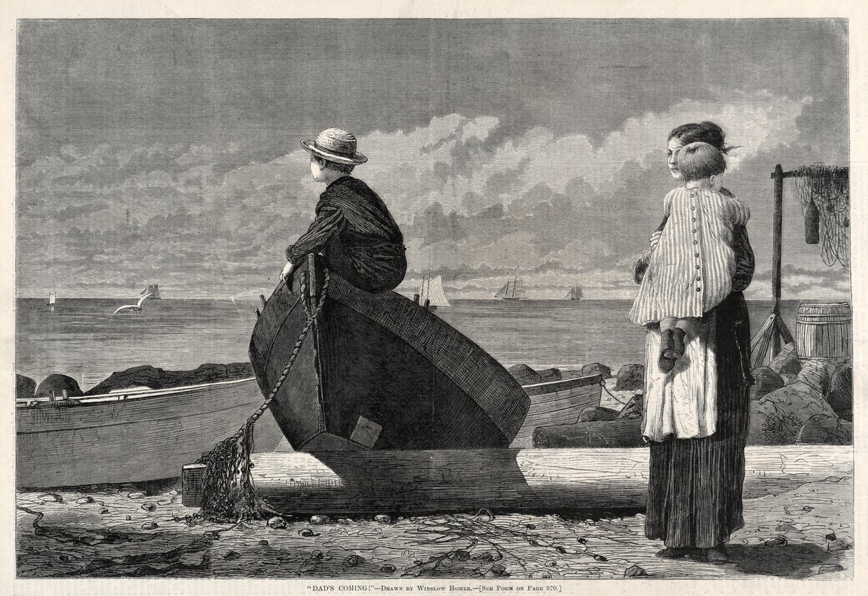 "Isä tulee!" tekijältä Winslow Homer