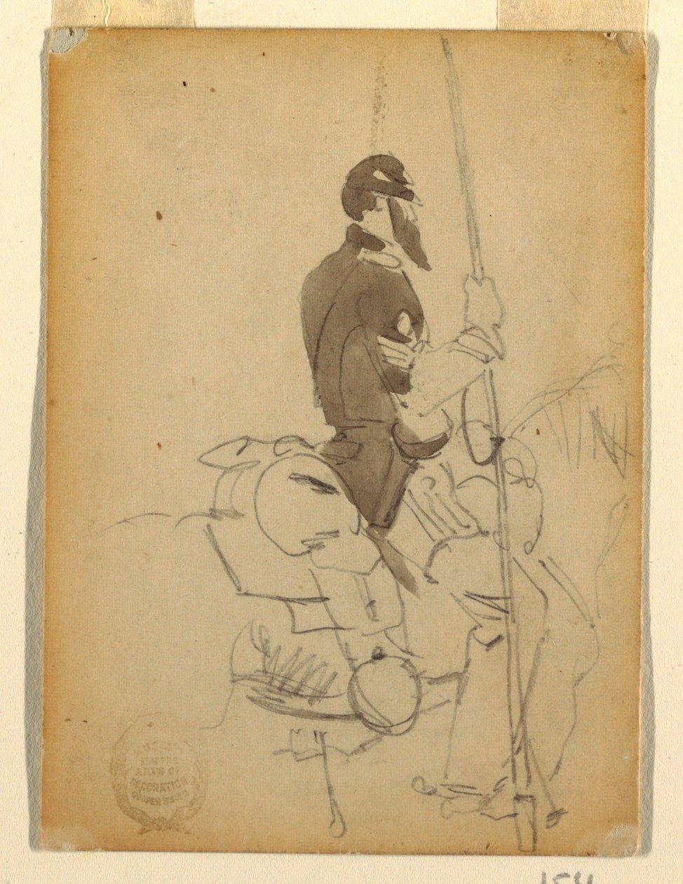 Piirros, ratsumies, 1862 tekijältä Winslow Homer