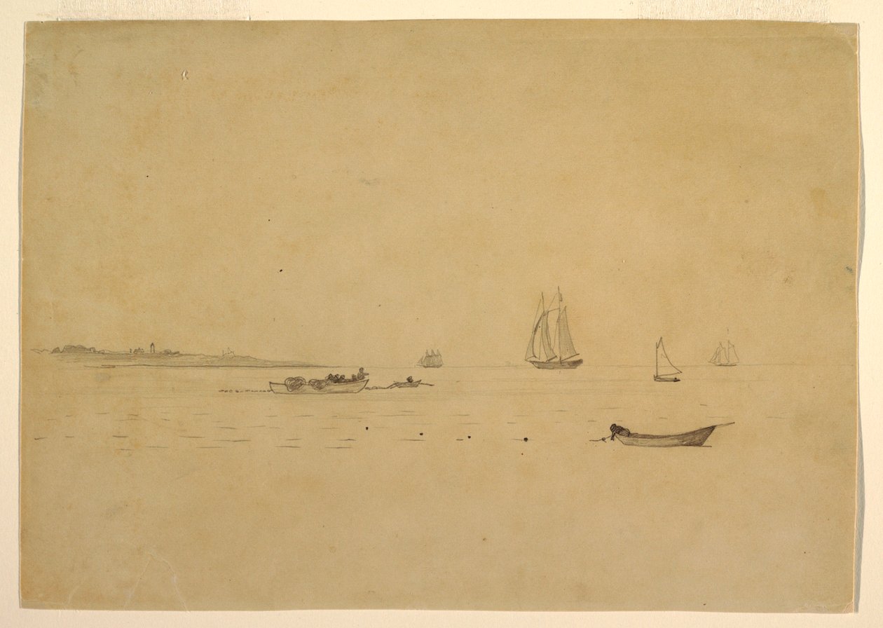 Piirros, Maapiste, jossa on majakka, n. 1880. tekijältä Winslow Homer