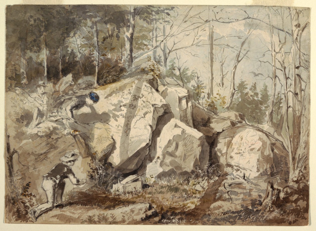 Piirros, Oravan ansan asettaminen, n. 1855. tekijältä Winslow Homer