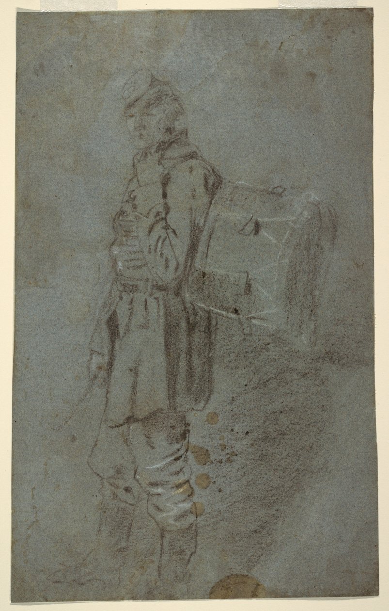 Piirros, sivukuva rumpalista, n. 1864. tekijältä Winslow Homer