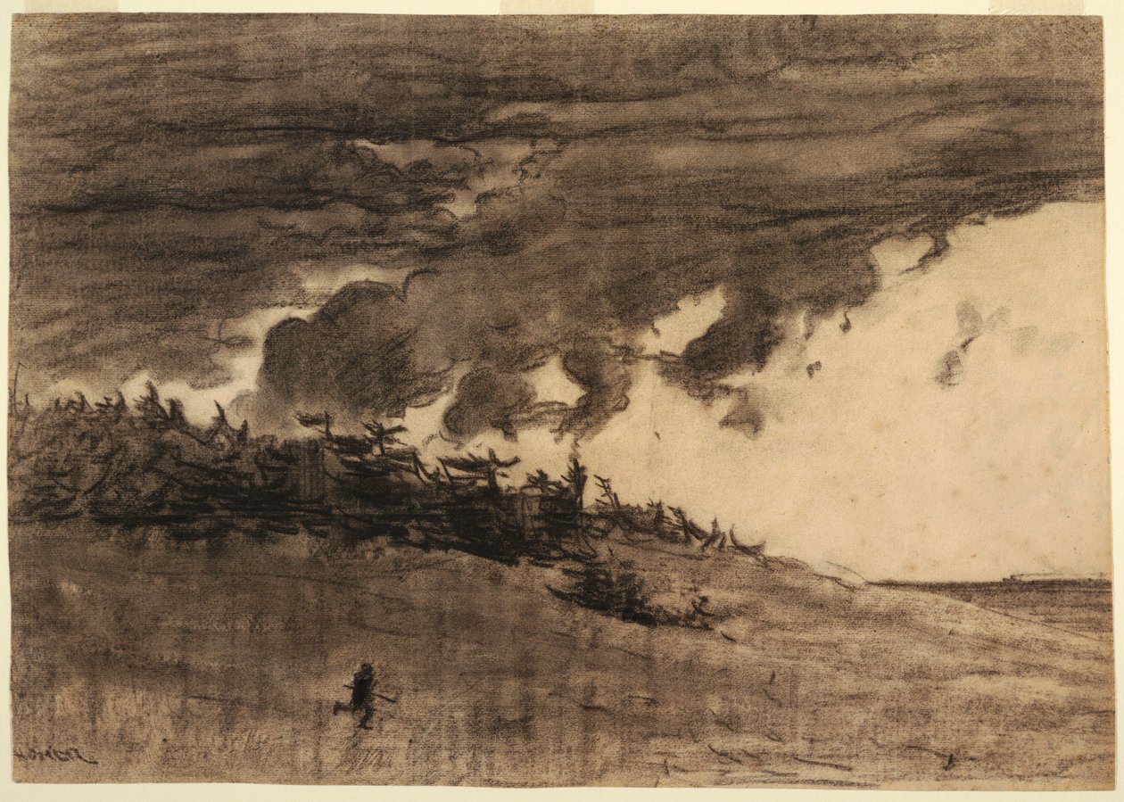 Piirros, Myrsky tulossa (ranta ja pilvinen taivas), luultavasti 1884. tekijältä Winslow Homer