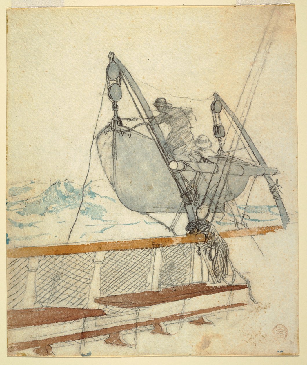 Piirros, luonnos "Hädän merkki", 1881. tekijältä Winslow Homer