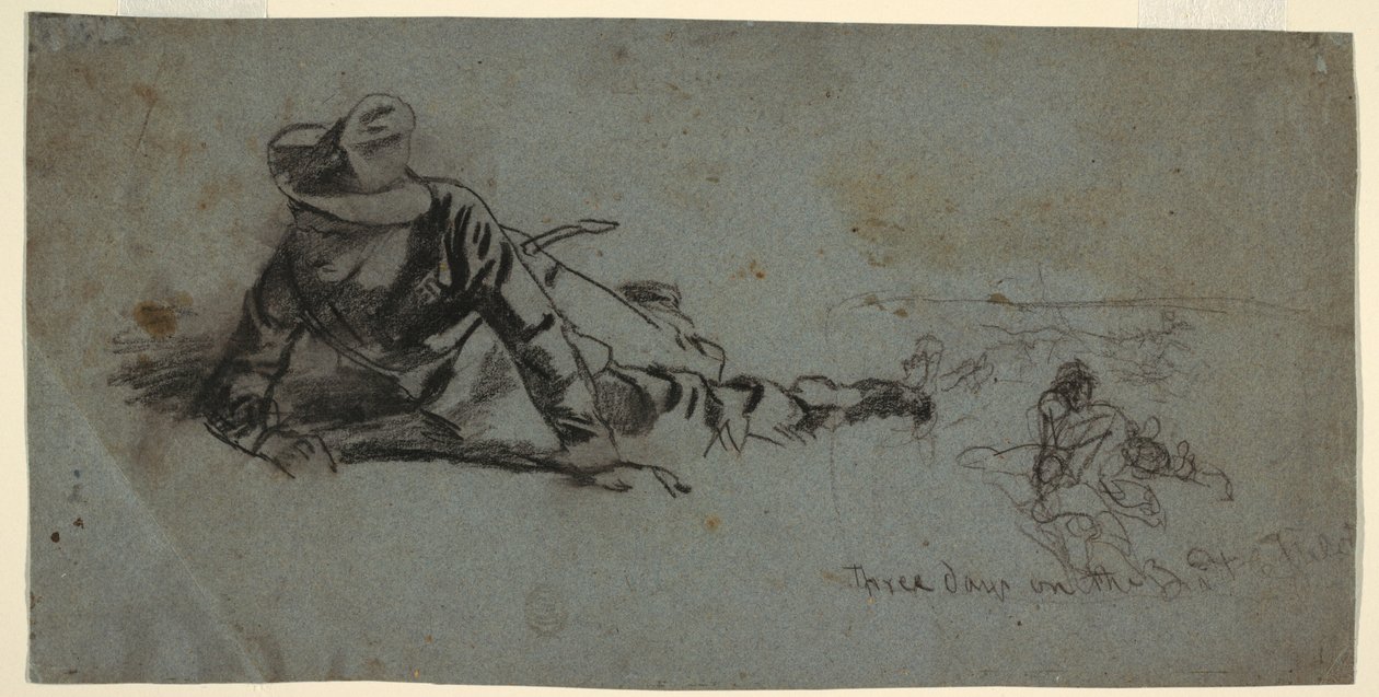 Piirros, Kolme päivää rintamalla, n. 1863. tekijältä Winslow Homer