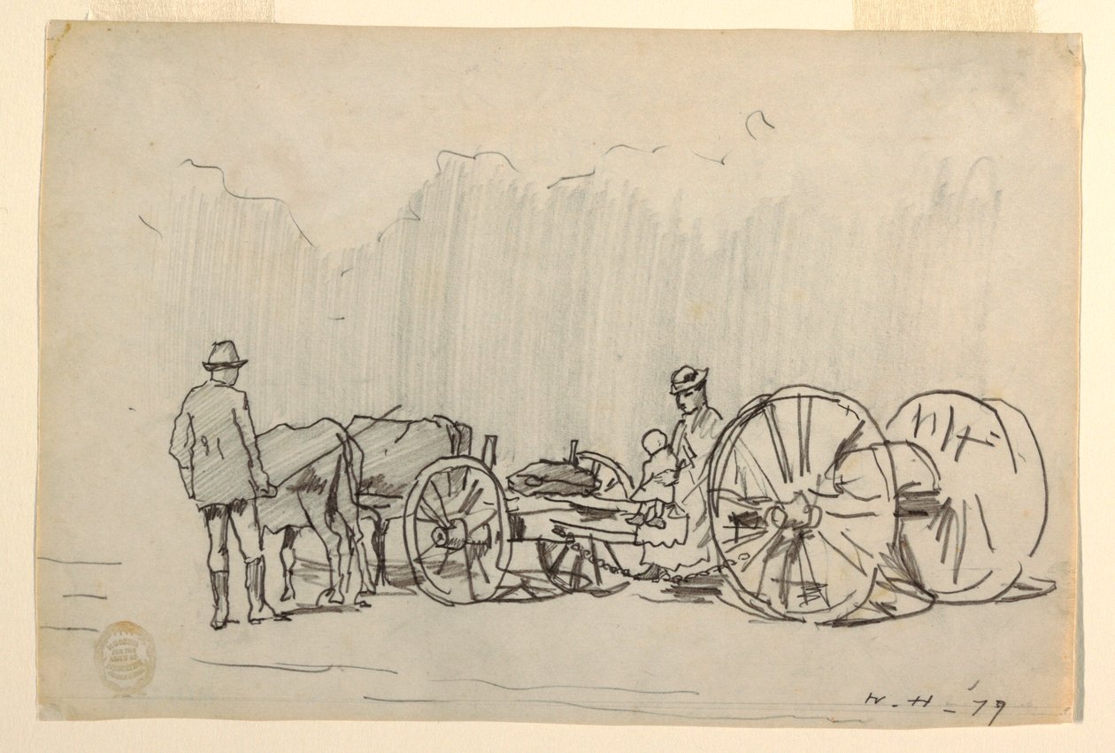 Piirros, härkätaistelu, 1879 tekijältä Winslow Homer