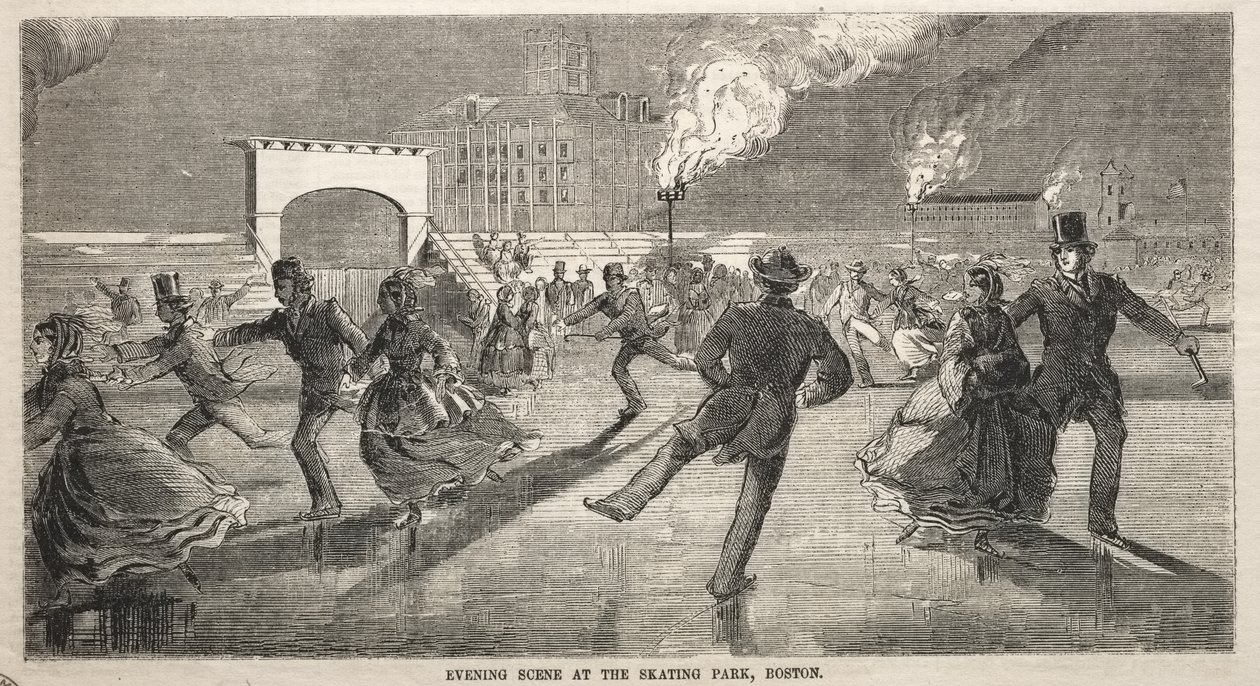 Ilta-näkymä luistelupuistossa, Boston tekijältä Winslow Homer