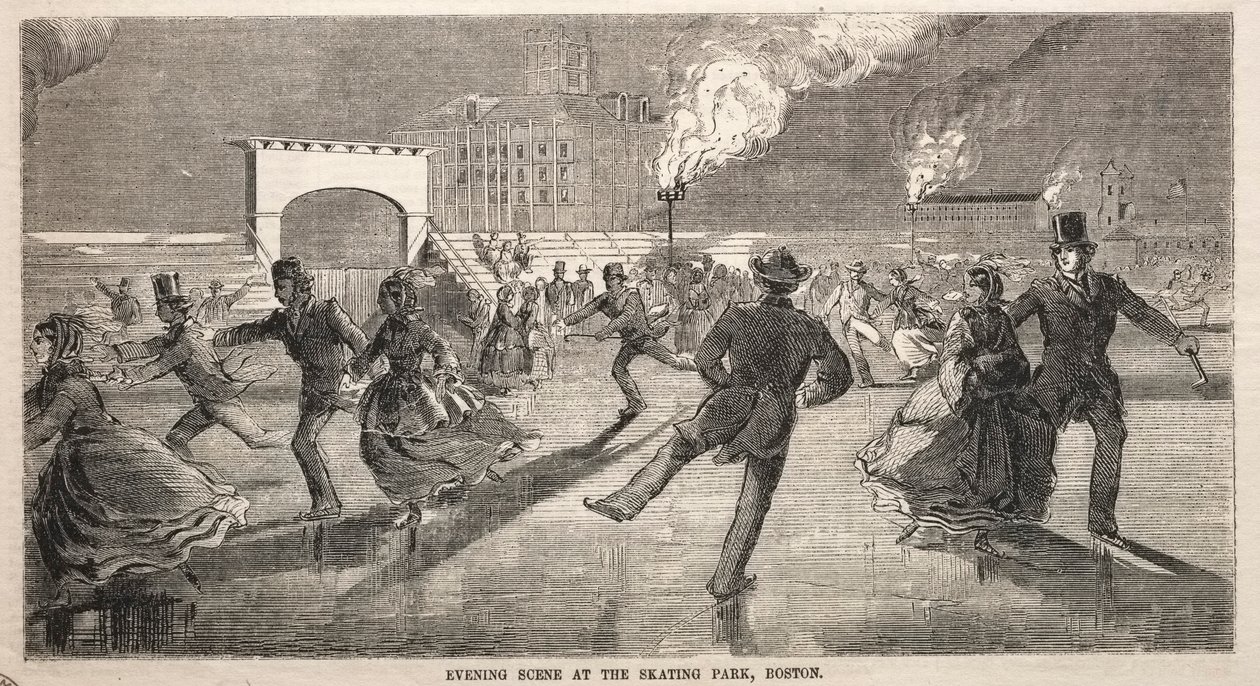 Iltakohtaus luistelupuistossa Bostonissa, 1859. tekijältä Winslow Homer
