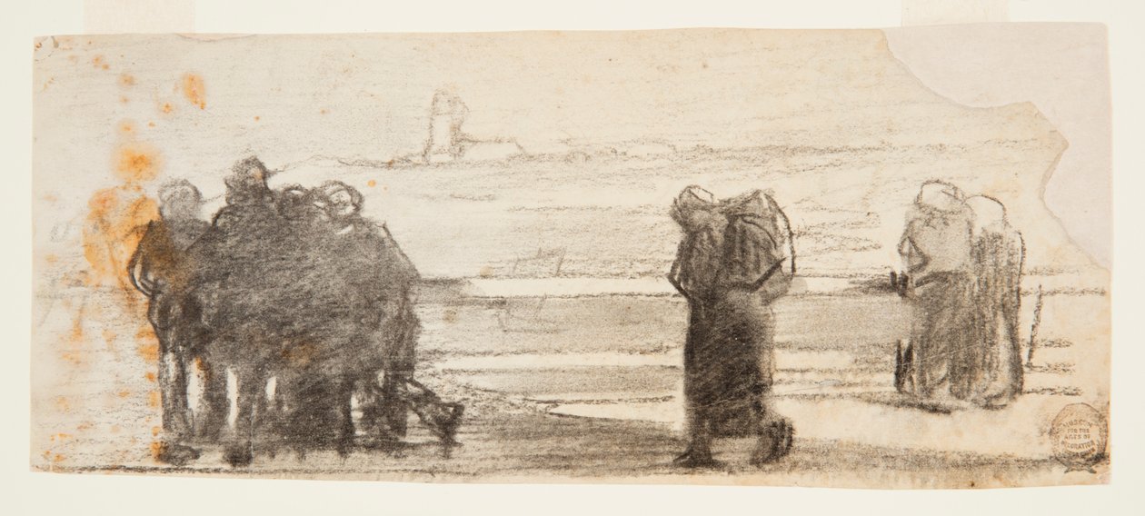 Figuurit lahdelle ja pienelle veneelle, Cullercoats, Englanti tekijältä Winslow Homer