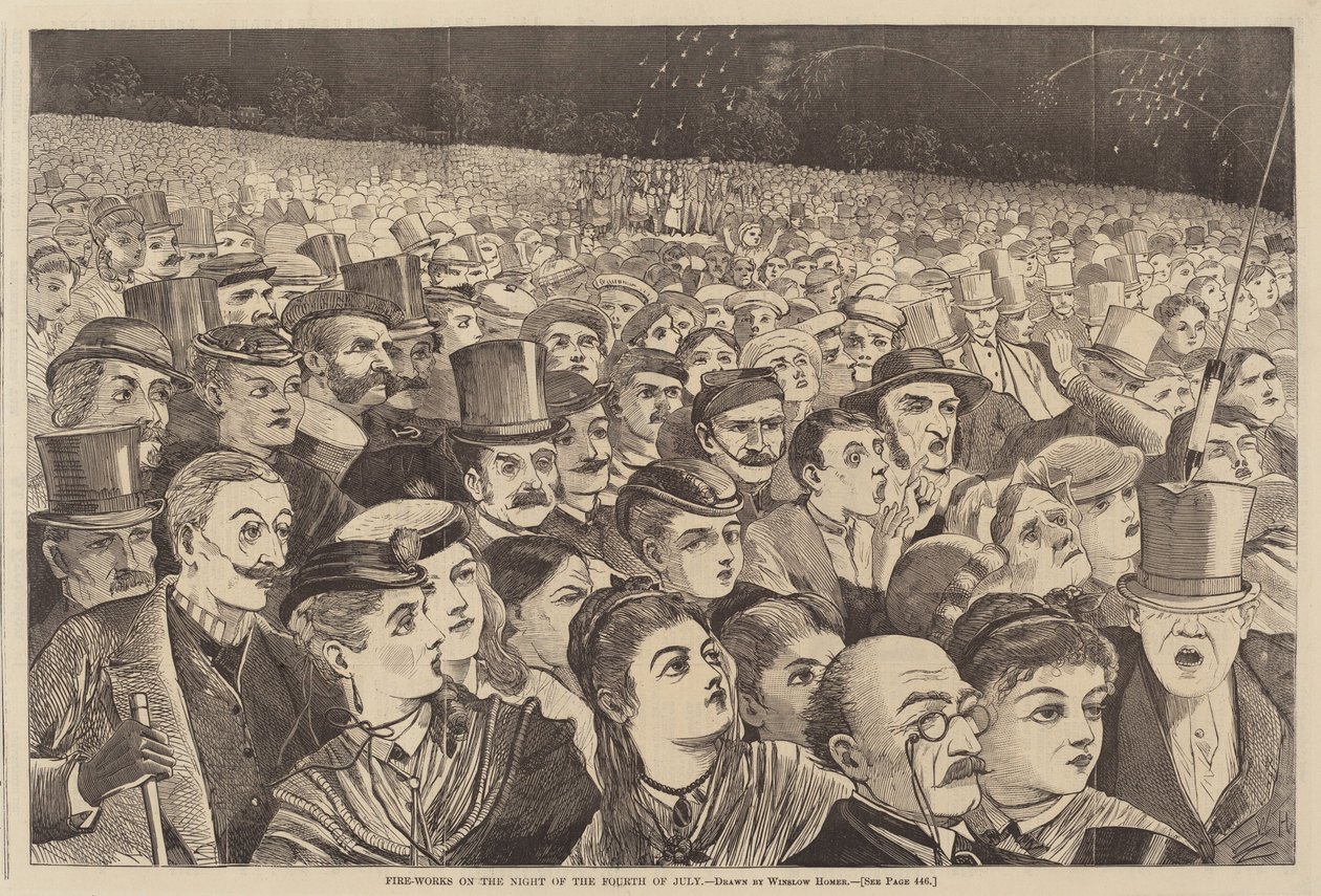 Fire Works on the Night of the Four of July, publicat 1868. finlandès tekijältä Winslow Homer