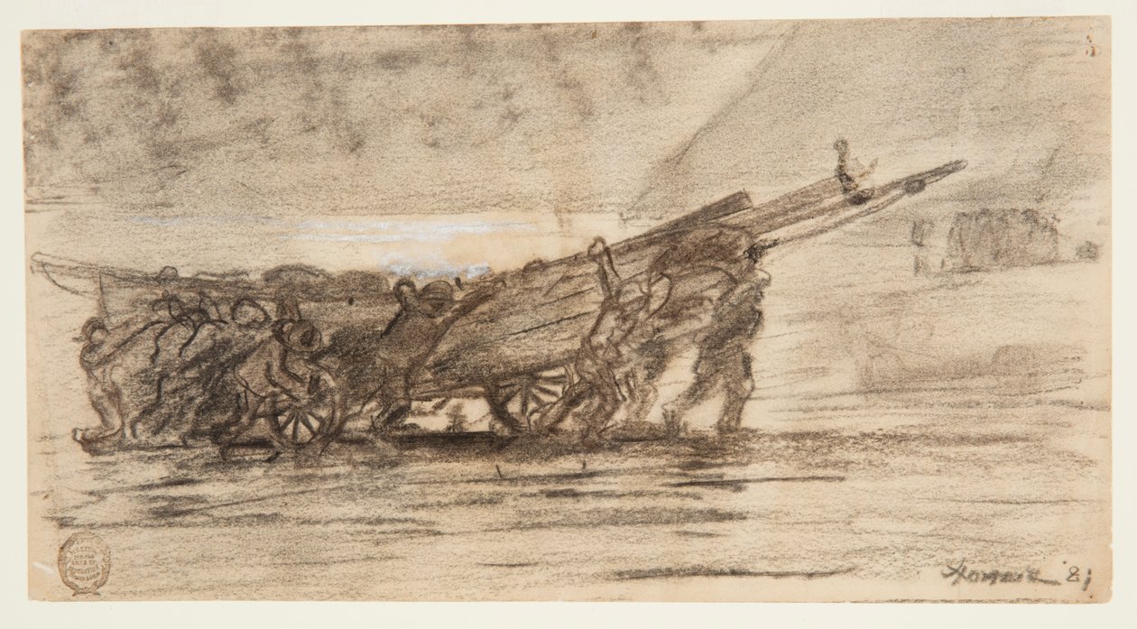 Fishermen Beaching a Boat, Cullercoats, Englanti tekijältä Winslow Homer