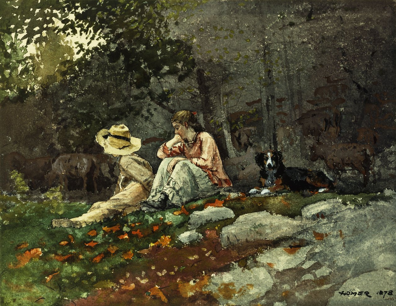 Lammaslauma, Houghton Farm, 1878 tekijältä Winslow Homer
