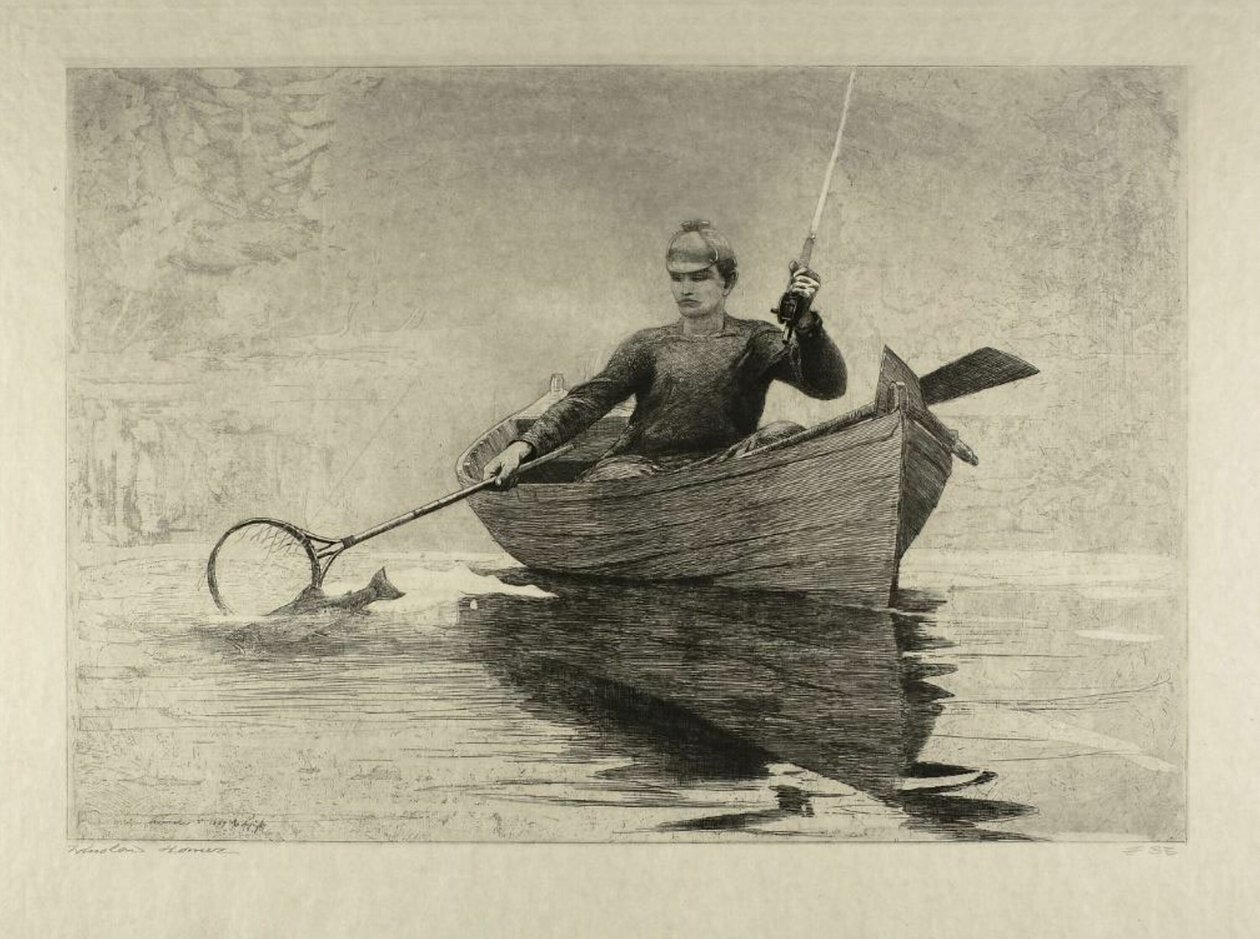 Perhokalastus, Saranac Lake tekijältä Winslow Homer