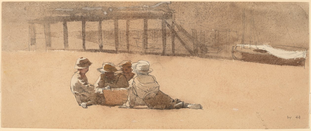 Neljä poikaa rannalla tekijältä Winslow Homer