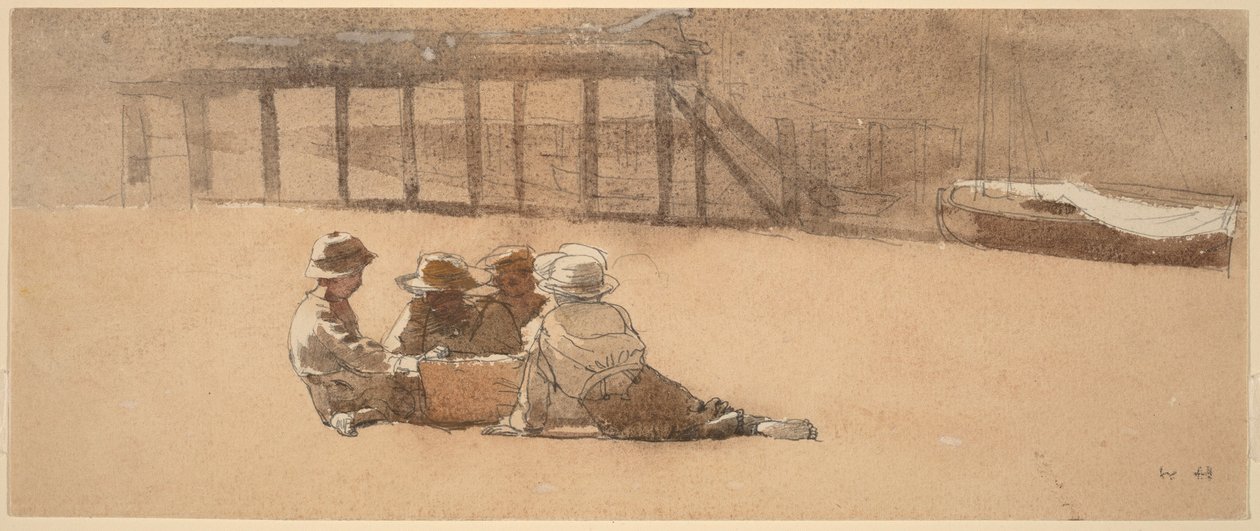 Neljä poikaa rannalla tekijältä Winslow Homer