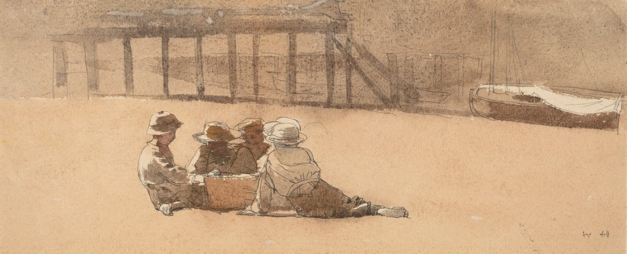 Neljä poikaa rannalla, 1873. tekijältä Winslow Homer
