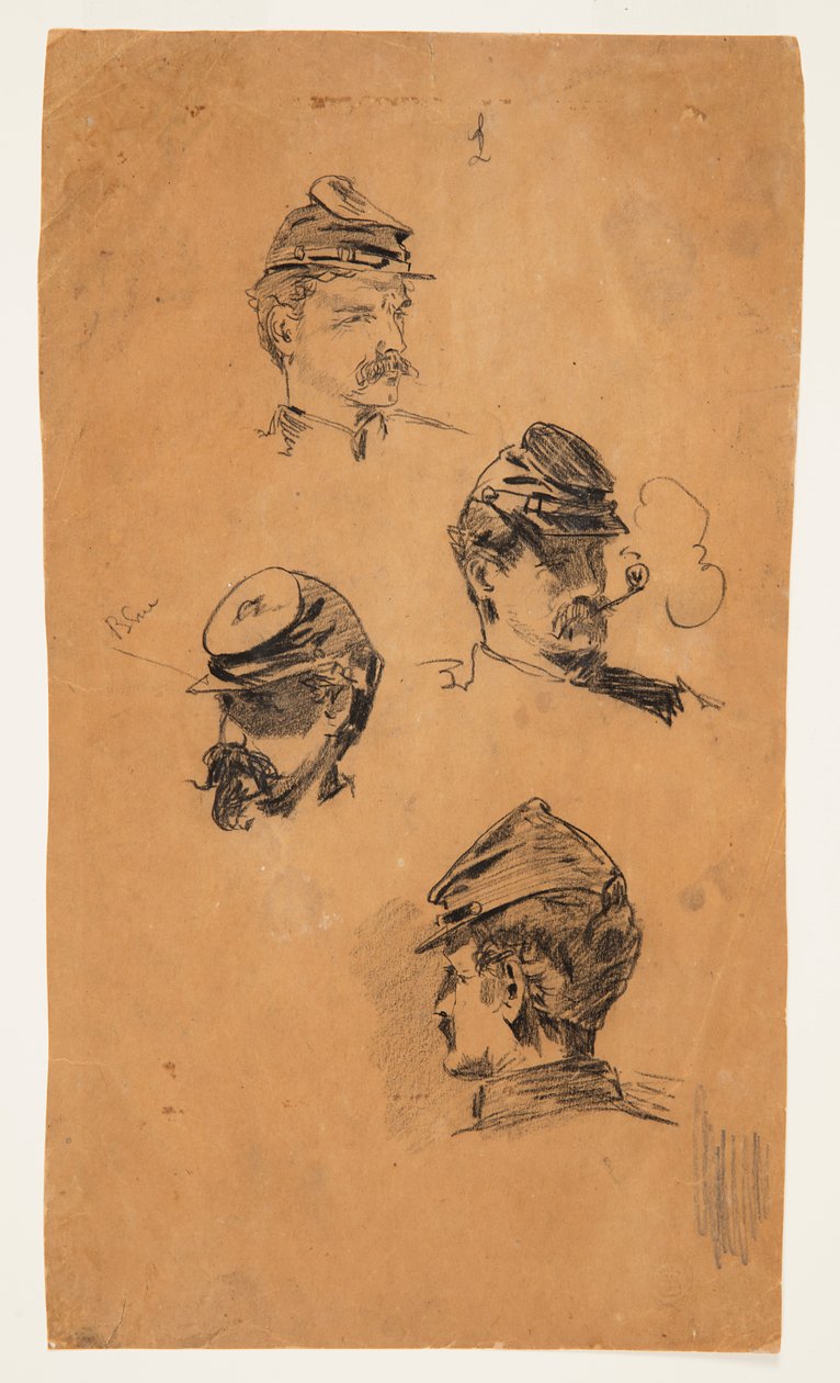 Neljä tutkimusta sotilaiden päistä tekijältä Winslow Homer