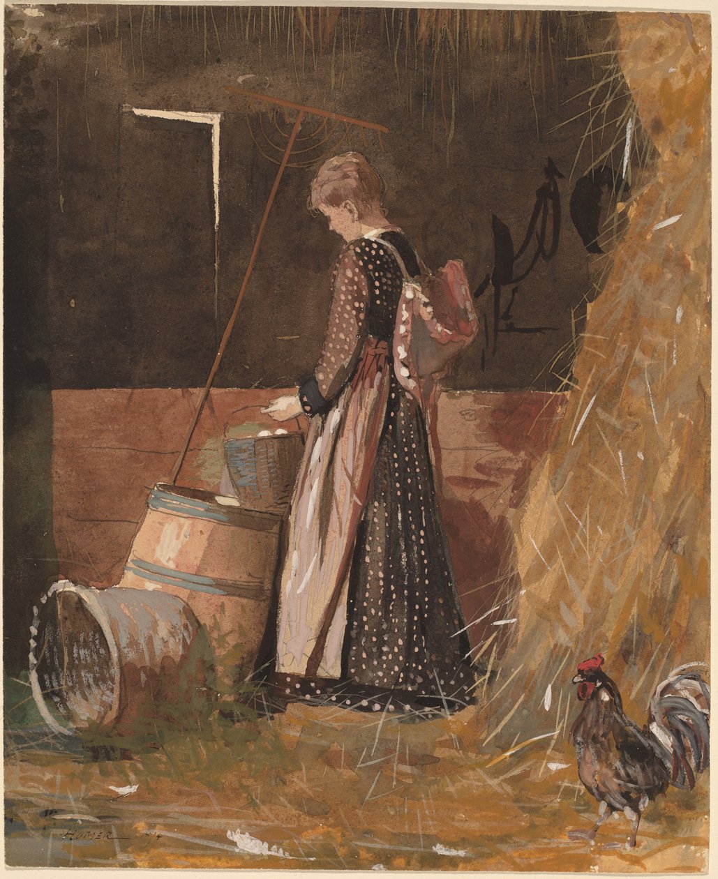 Tuoreet munat, 1874 (wc) tekijältä Winslow Homer