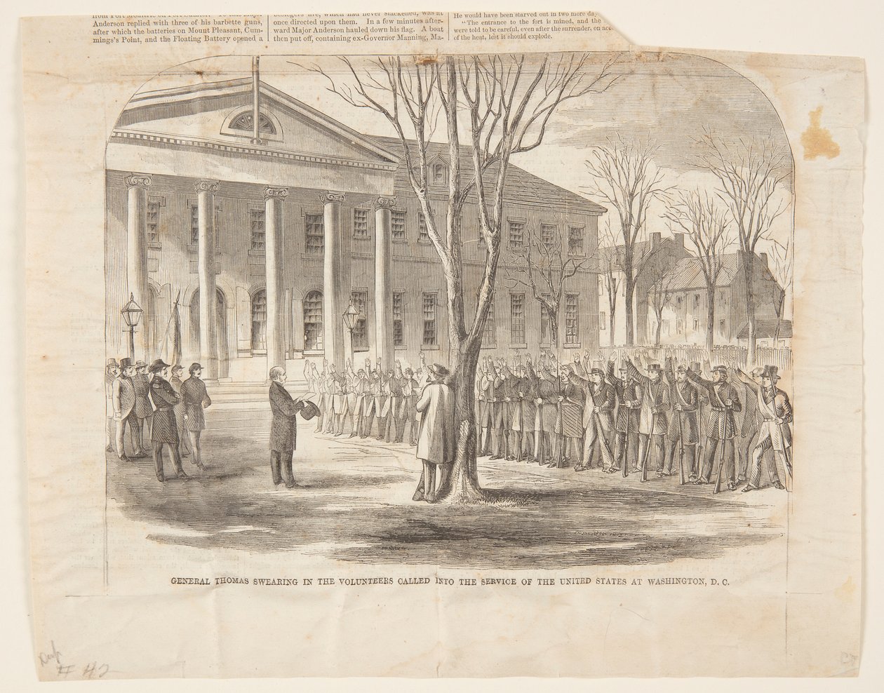 Kenraali Thomas vannoi Yhdysvaltojen palvelukseen kutsutuissa vapaaehtoisissa Washington DC:ssä tekijältä Winslow Homer