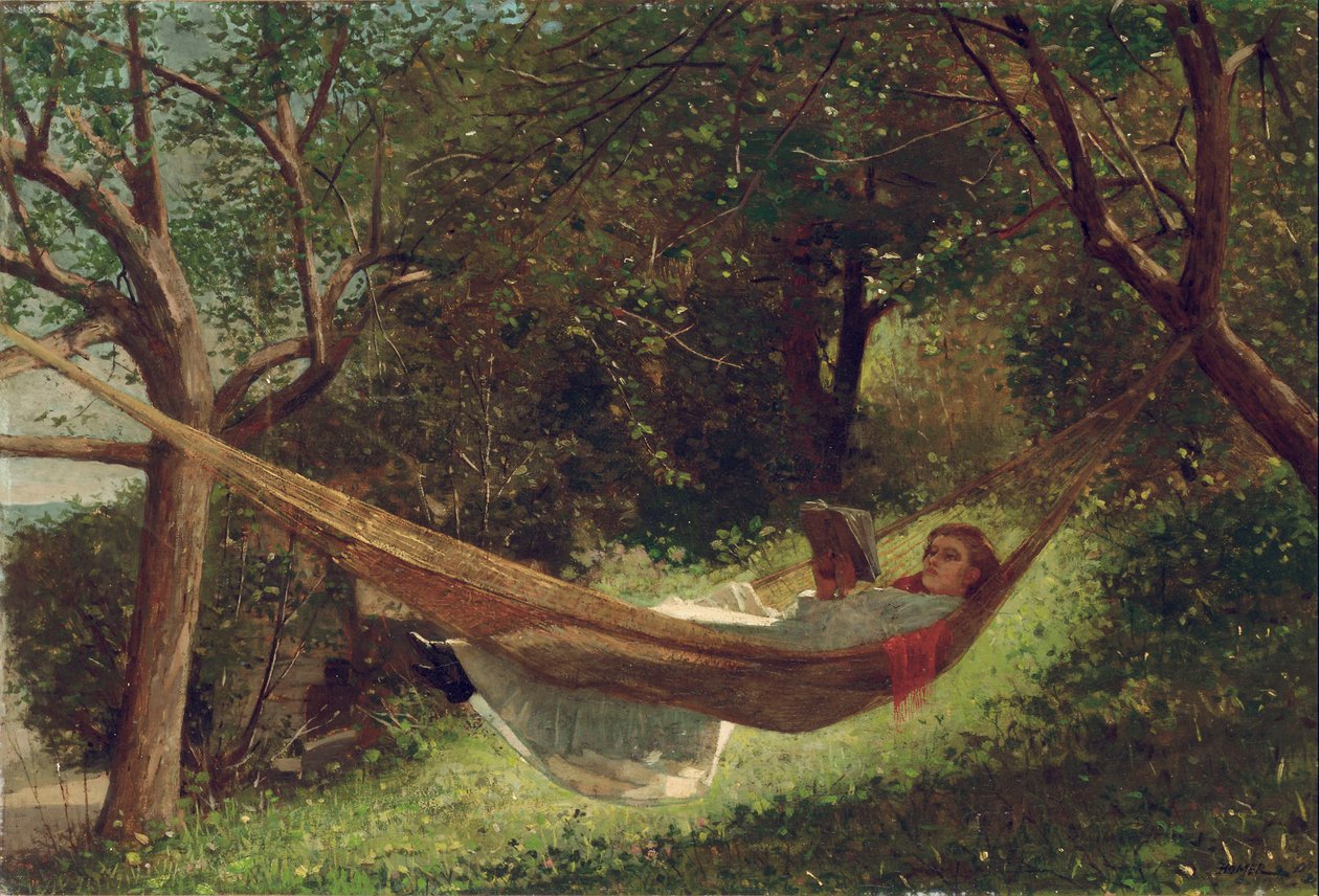 Tyttö riippumatossa, 1873 tekijältä Winslow Homer