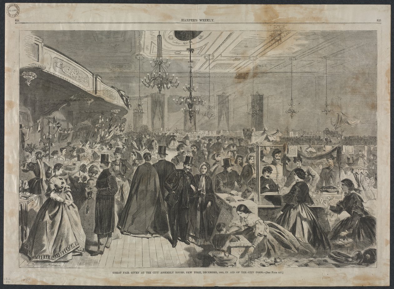 Suuret messut City Assembly Roomsissa, New Yorkissa, joulukuussa 1861..., 1861. tekijältä Winslow Homer