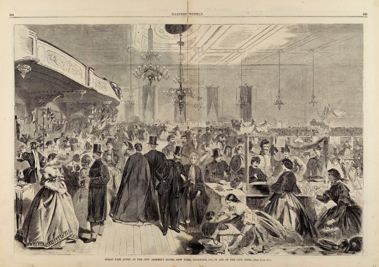 Suuri messu, joka järjestettiin New Yorkin kaupungin kokoushuoneissa joulukuussa 1861 kaupungin köyhien hyväksi, Harper